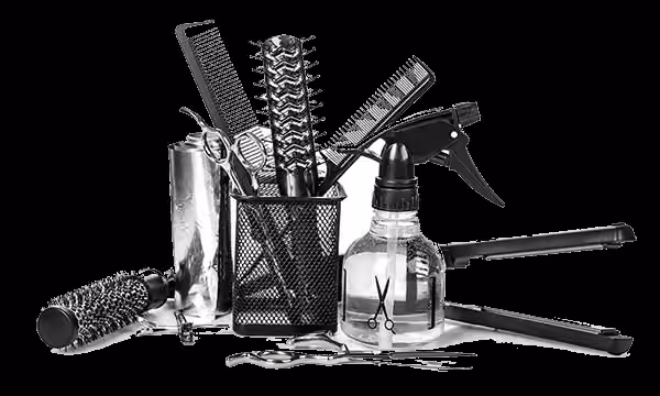 Close-up of barber tools and clippers at Aria Barbershop